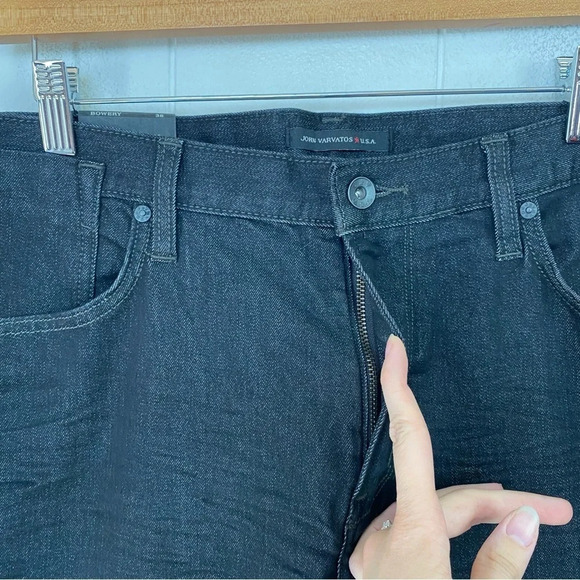 NWT John Varvatos Bowery Slim Straight Washed Black Jeans Mens Size 38 X 34 - Picture 4 of 15